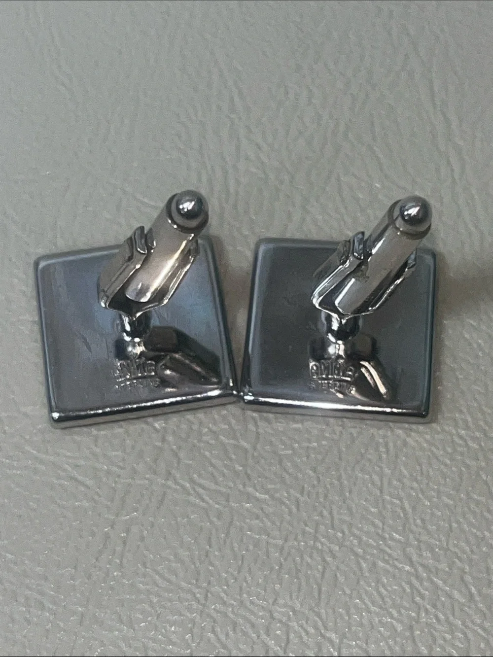 Amita 925 Sterling Silver Square Cufflinks w/ Yellow Floral Pattern